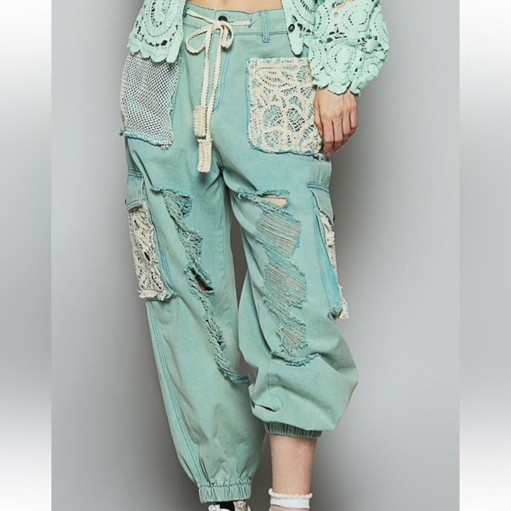 NWT POL Stylish Mint Green Cargo Pants